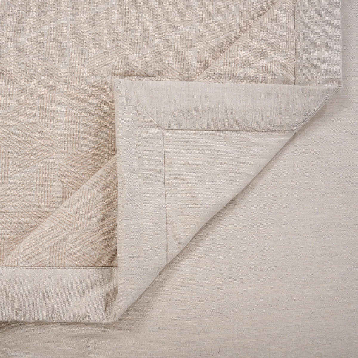 8Pc Inner City 100% Cotton Yarn Dyed Melange Light Beige Quilt Set