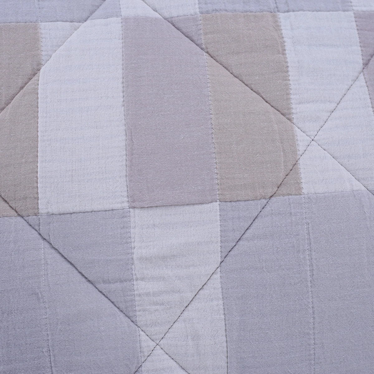 9PC Quilt/Quilted Bed Cover Set Rurban Grandoise Triple Color Neutral