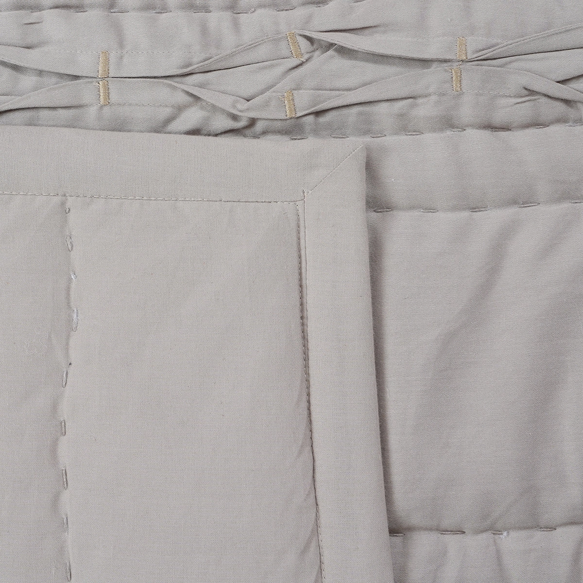 9PC Quilt/Quilted Bed Cover Set Rurban Opulence Block Interval Neutral