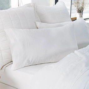 Abbotson White Linen Standard Pillowcase Pair by Sheridan