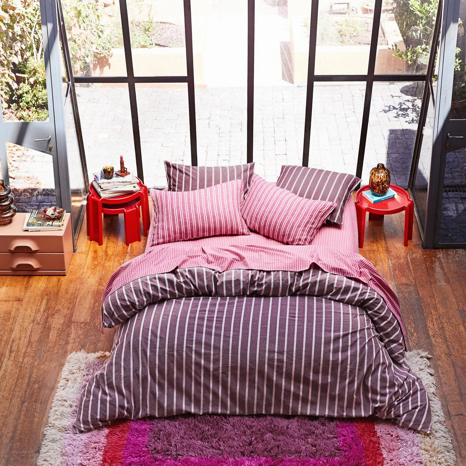 Abrielle Cotton Quilt Cover - Mahogany