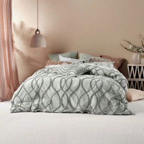 Amadora Smoke Quilt Cover Set by Linen House