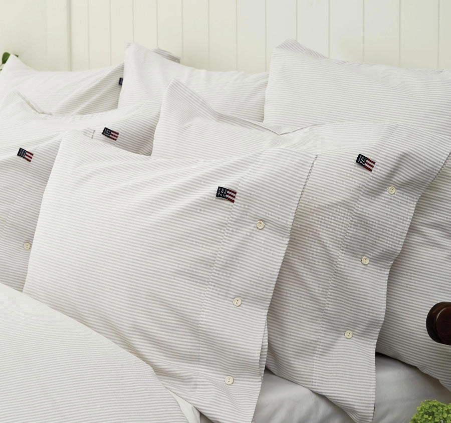 American Pin Point Oxford Quilt Cover Set Range Grey and White