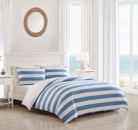 Awning Stripe Quilt Cover Set Range Blue