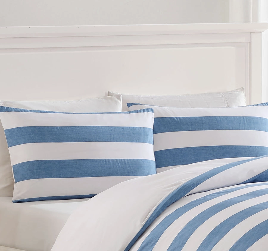 Awning Stripe Quilt Cover Set Range Blue