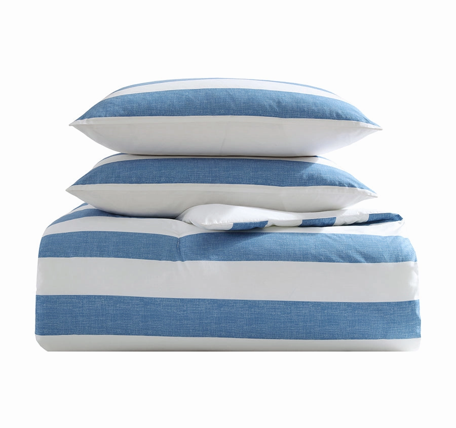 Awning Stripe Quilt Cover Set Range Blue