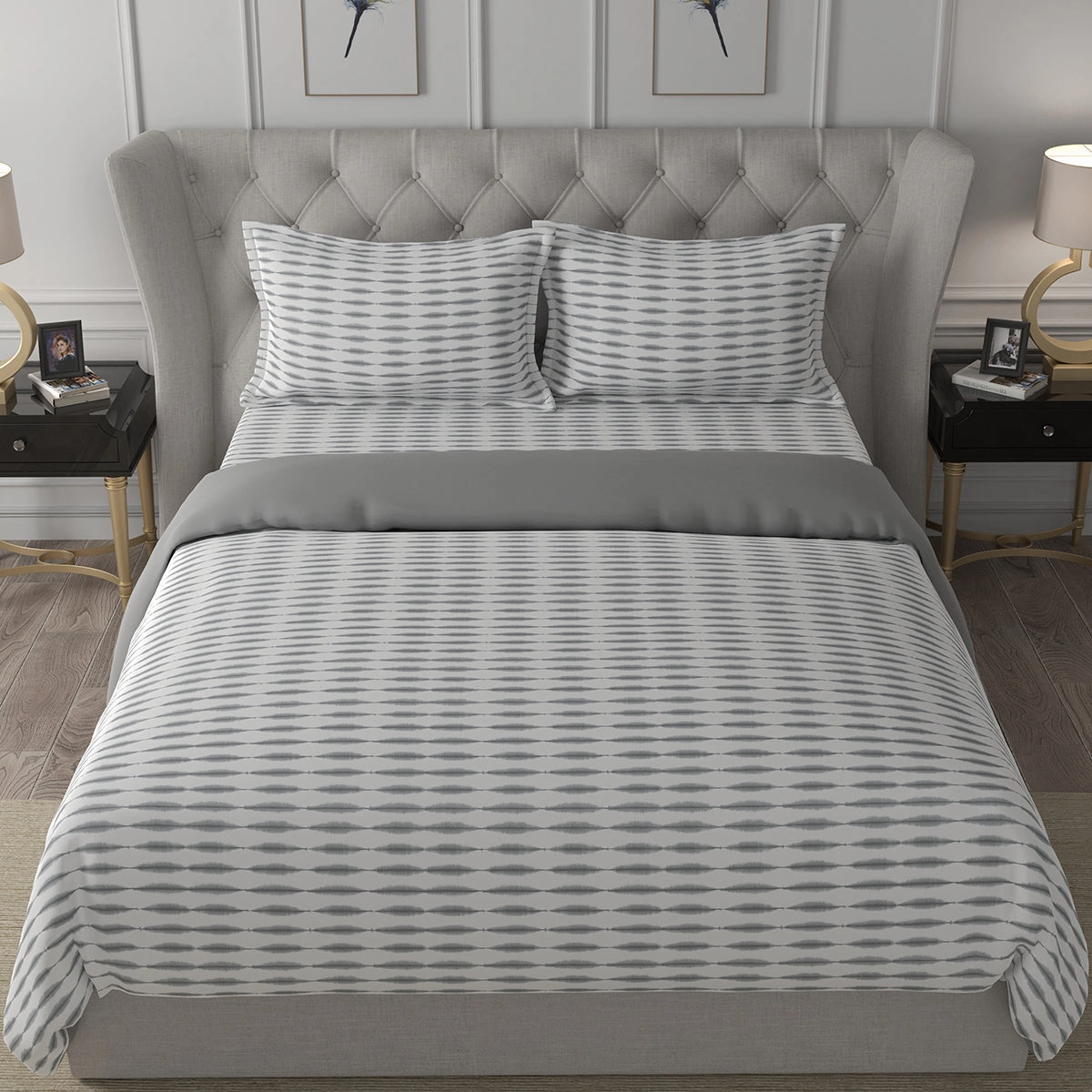 Backyard Patio Nova Summer AC Quilt/Quilted Bed Cover/Comforter Grey