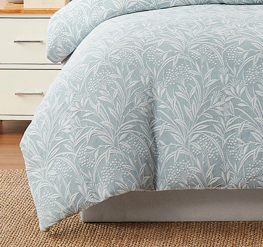 Barley Quilt Cover Set Range Seaspray Blue