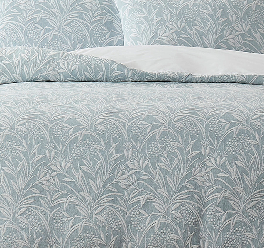 Barley Quilt Cover Set Range Seaspray Blue