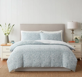 Barley Quilt Cover Set Range Seaspray Blue