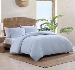 Basket Weave Quilt Cover Set Range Blue