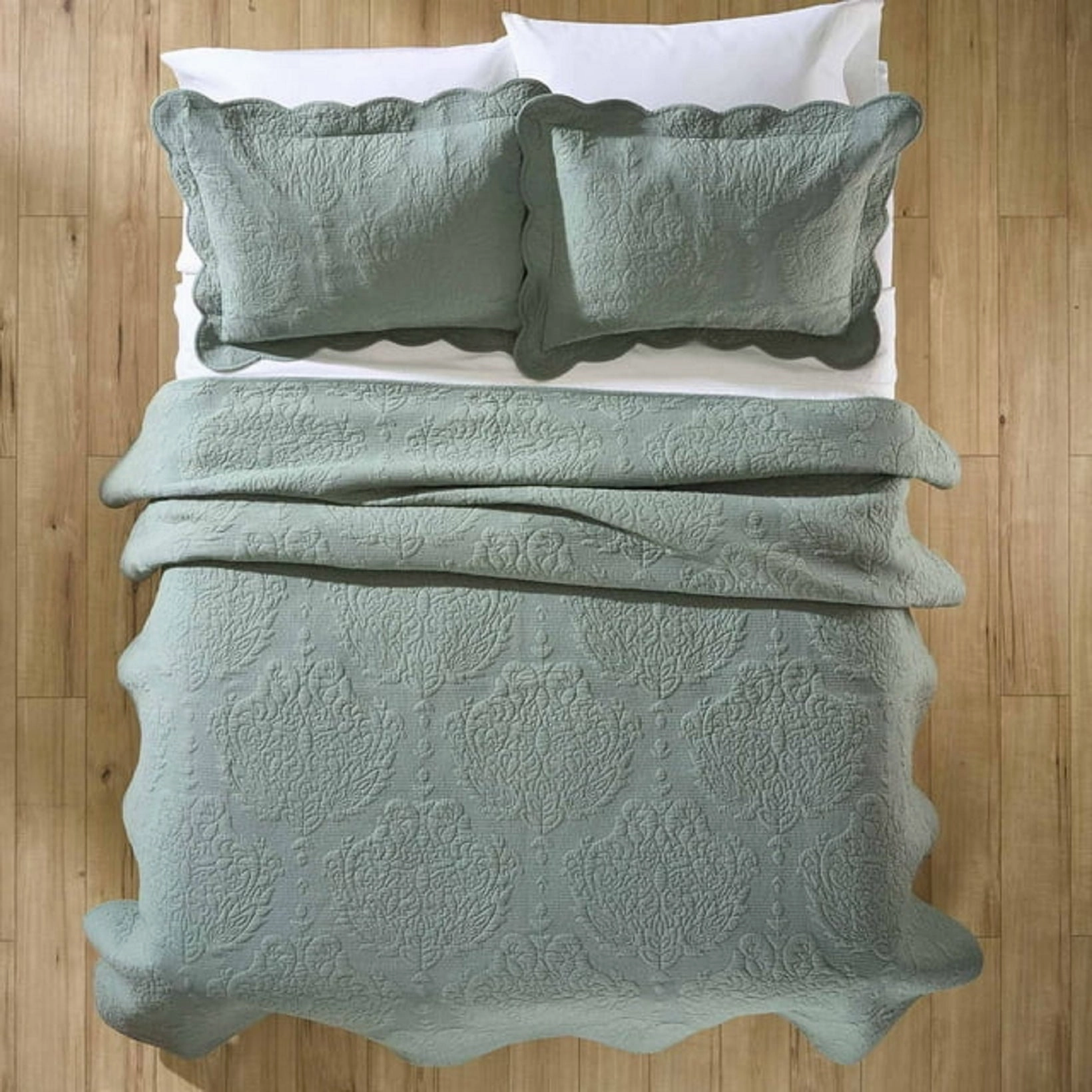 Better Homes & Gardens BH8444409622-02 Paisley Medallion Cotton Quilt, King, Green