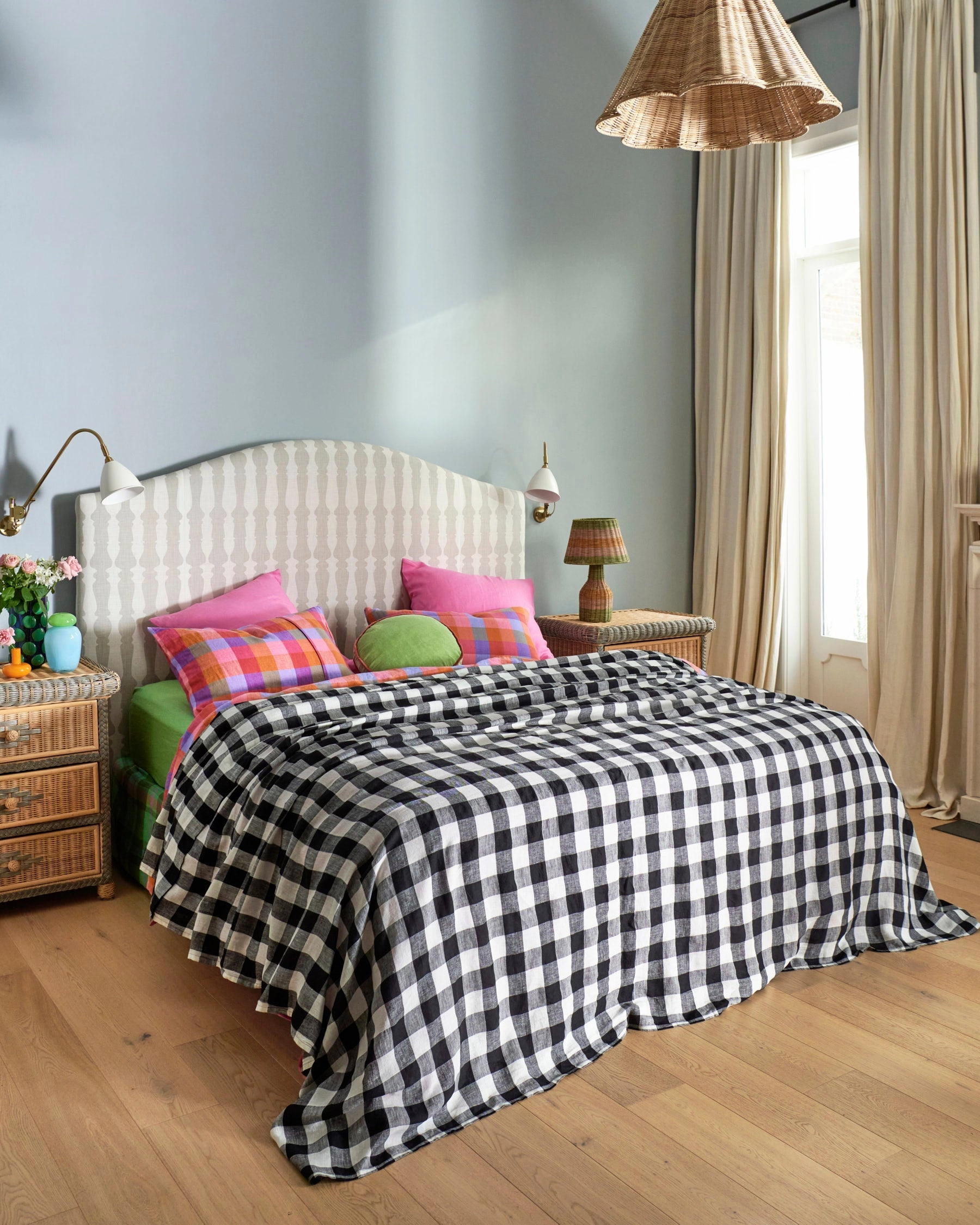 Black & White Gingham Linen Quilt Cover (US)