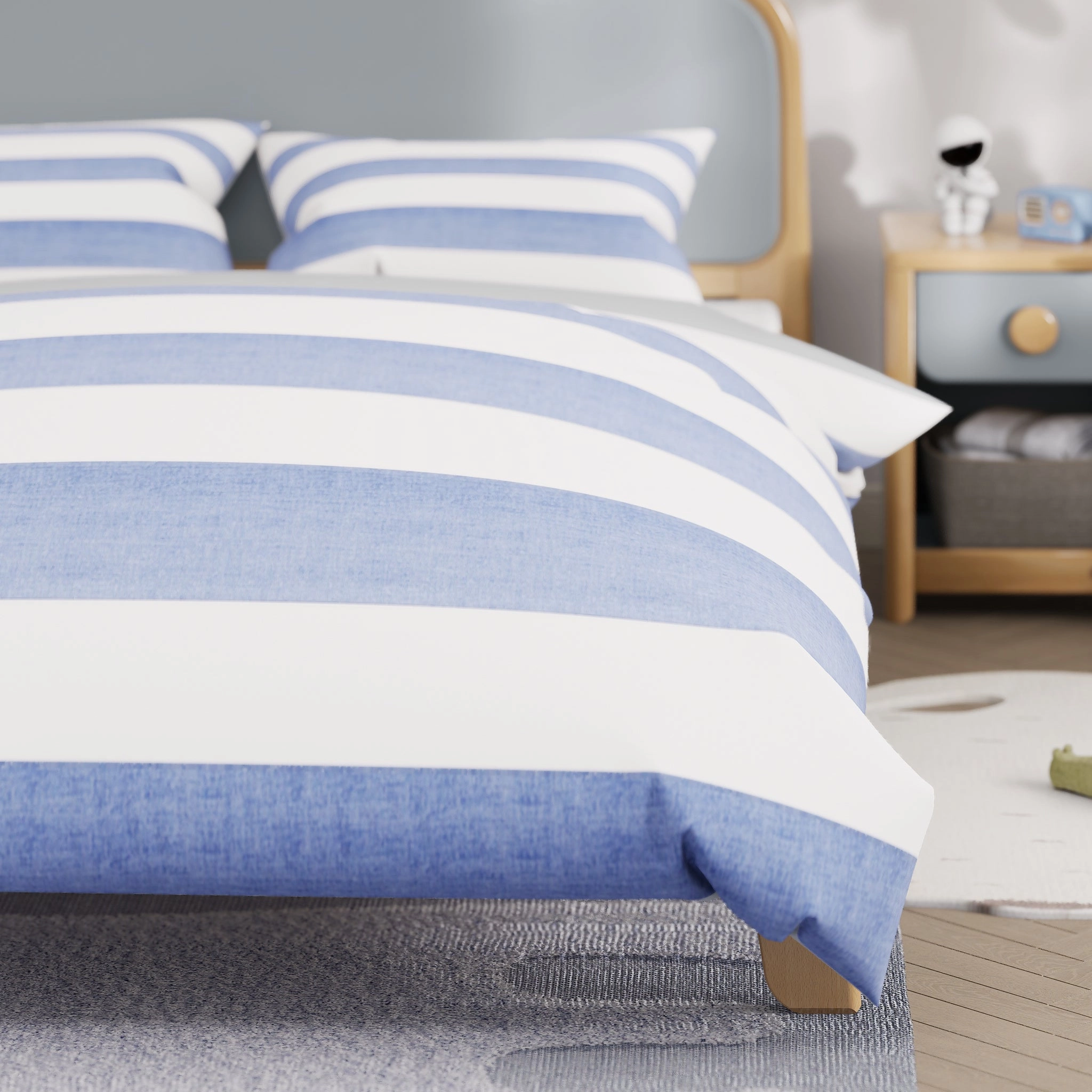 Blue Stripe Queen Quilt Cover Set