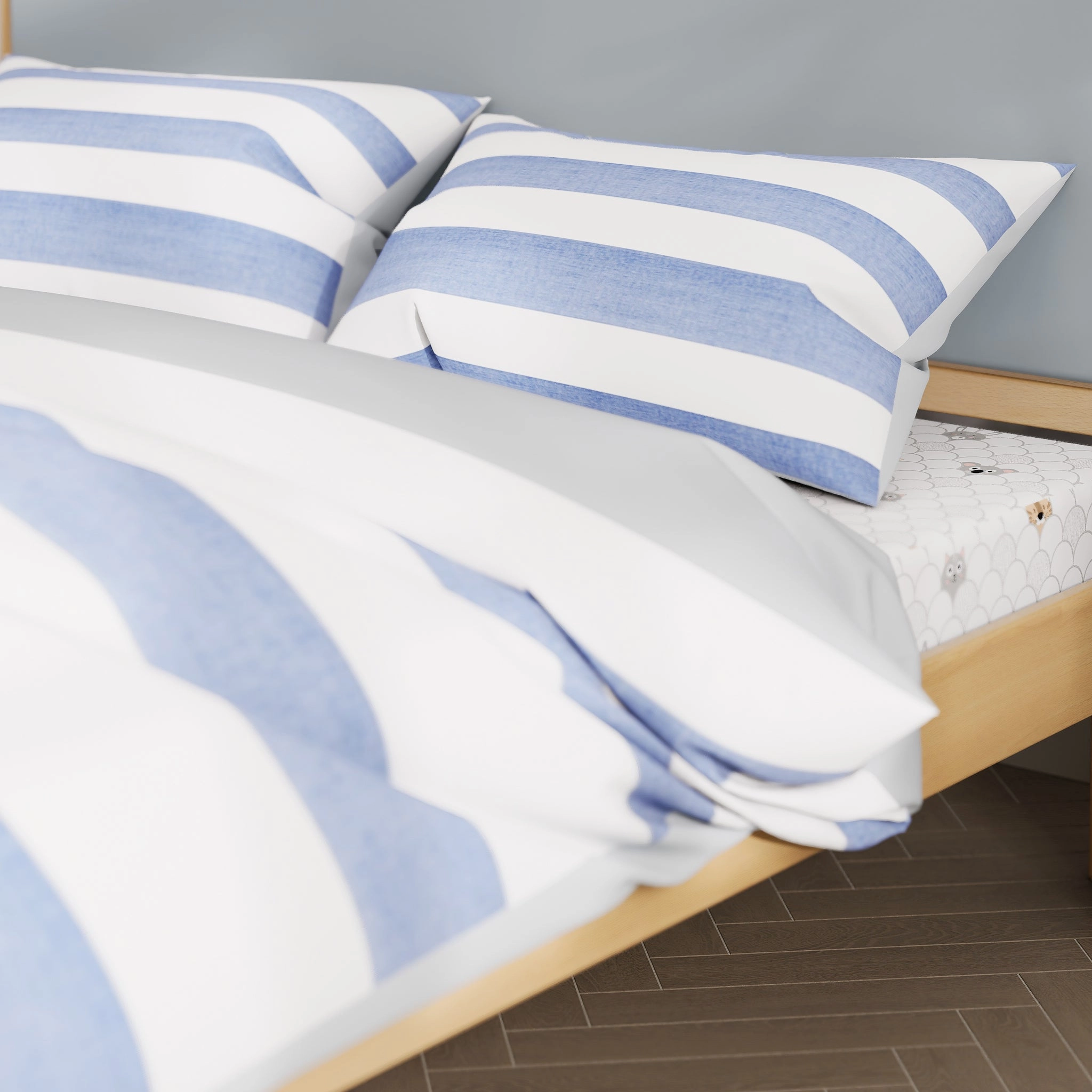 Blue Stripe Queen Quilt Cover Set