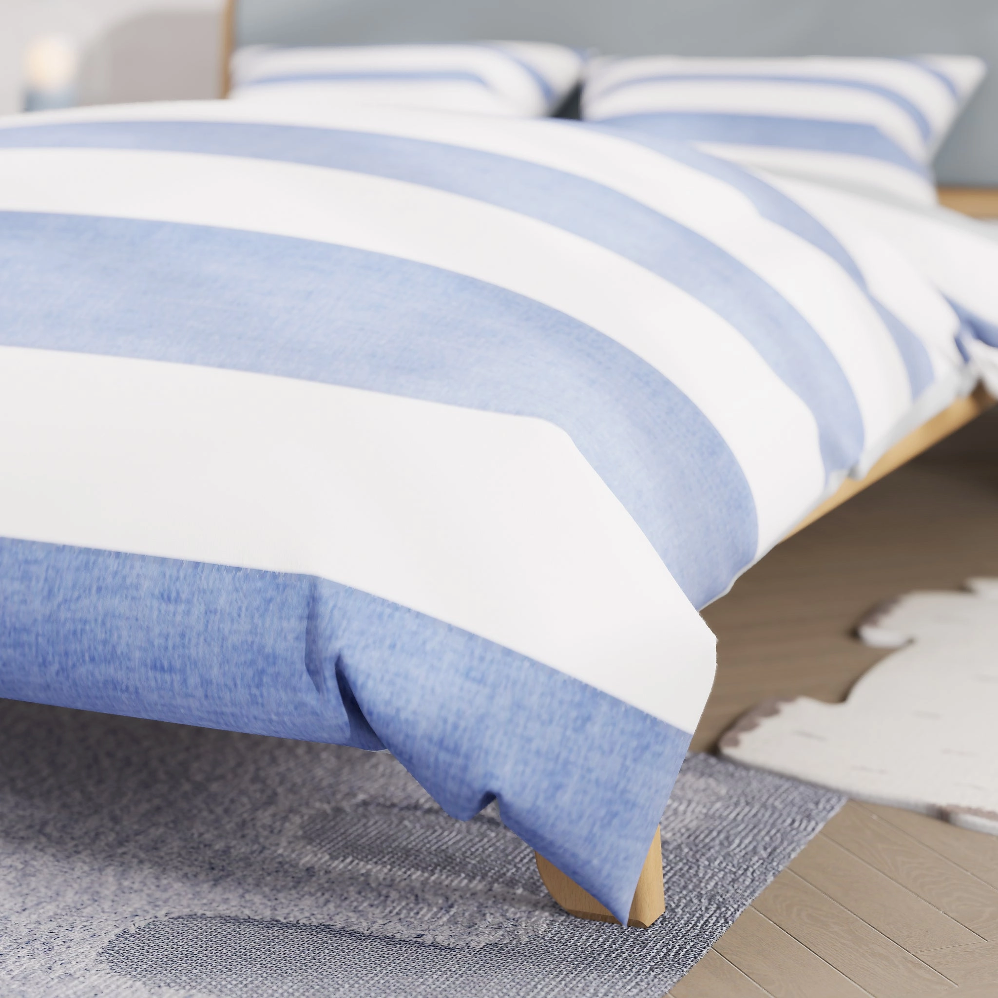 Blue Stripe Queen Quilt Cover Set