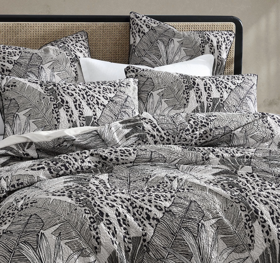 Borneo Quilt Cover Set Range Haze
