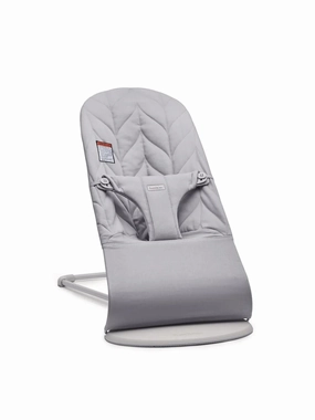 Bouncer Bliss Light Gray Woven Petal Quilt