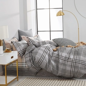 Brax Grey Quilt Cover Set by Ardor