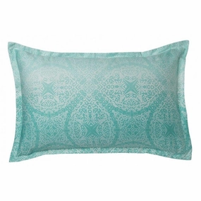 Byron Aqua European Pillowcases Pair by Logan & Mason