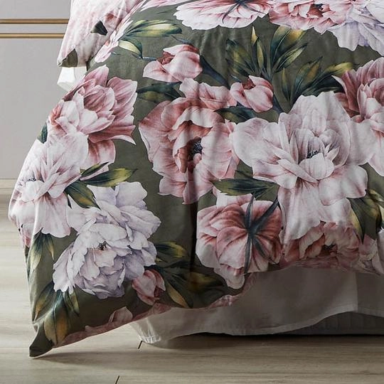 Camilla Olive Quilt Cover Set by Logan and Mason Platinum