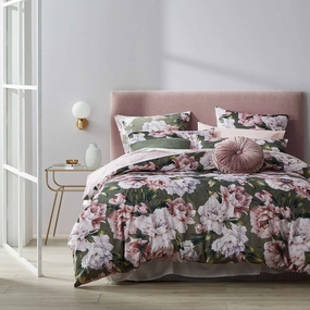 Camilla Olive Quilt Cover Set by Logan and Mason Platinum