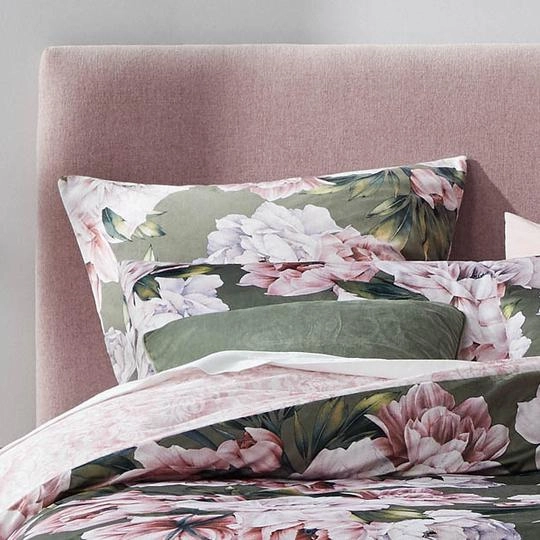 Camilla Olive Quilt Cover Set by Logan and Mason Platinum