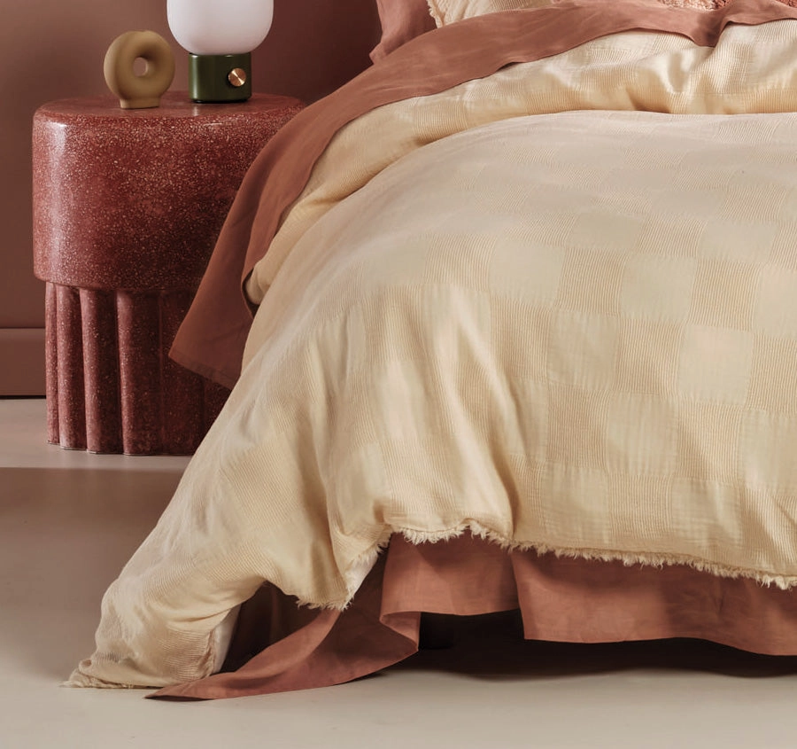Capri Quilt Cover Set Range Pale Peach