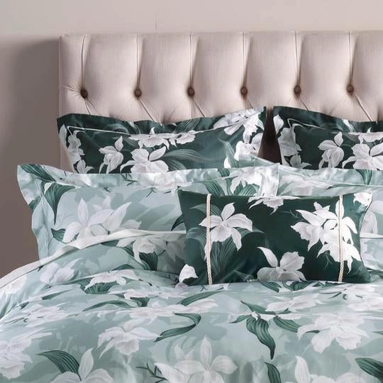 Cattleya Mist Quilt Cover Set by GRACE Linen House