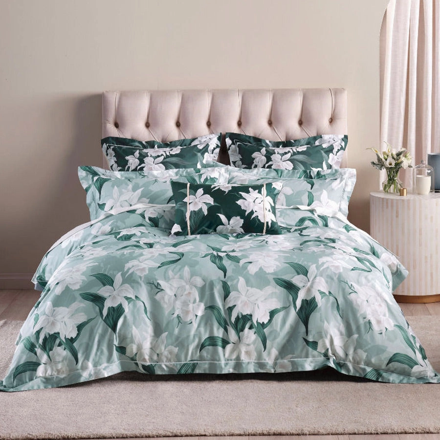 Cattleya Mist Quilt Cover Set by GRACE Linen House