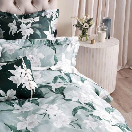Cattleya Mist Quilt Cover Set by GRACE Linen House