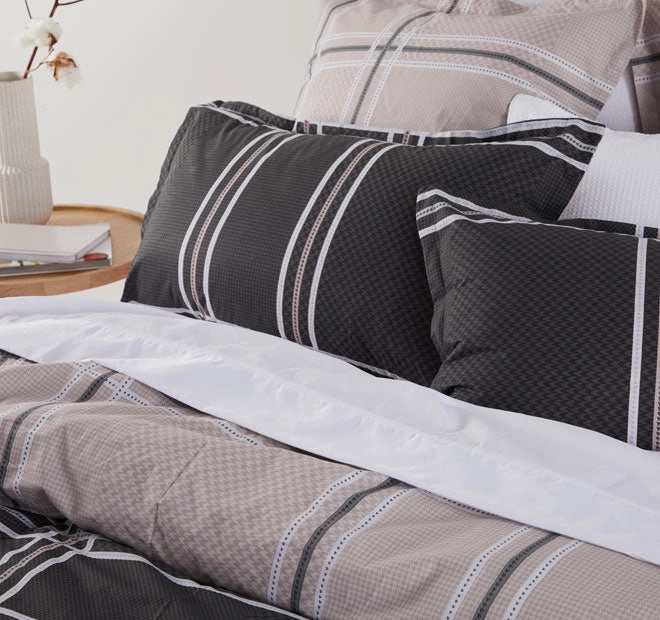 Charlie Quilt Cover Set Range Slate