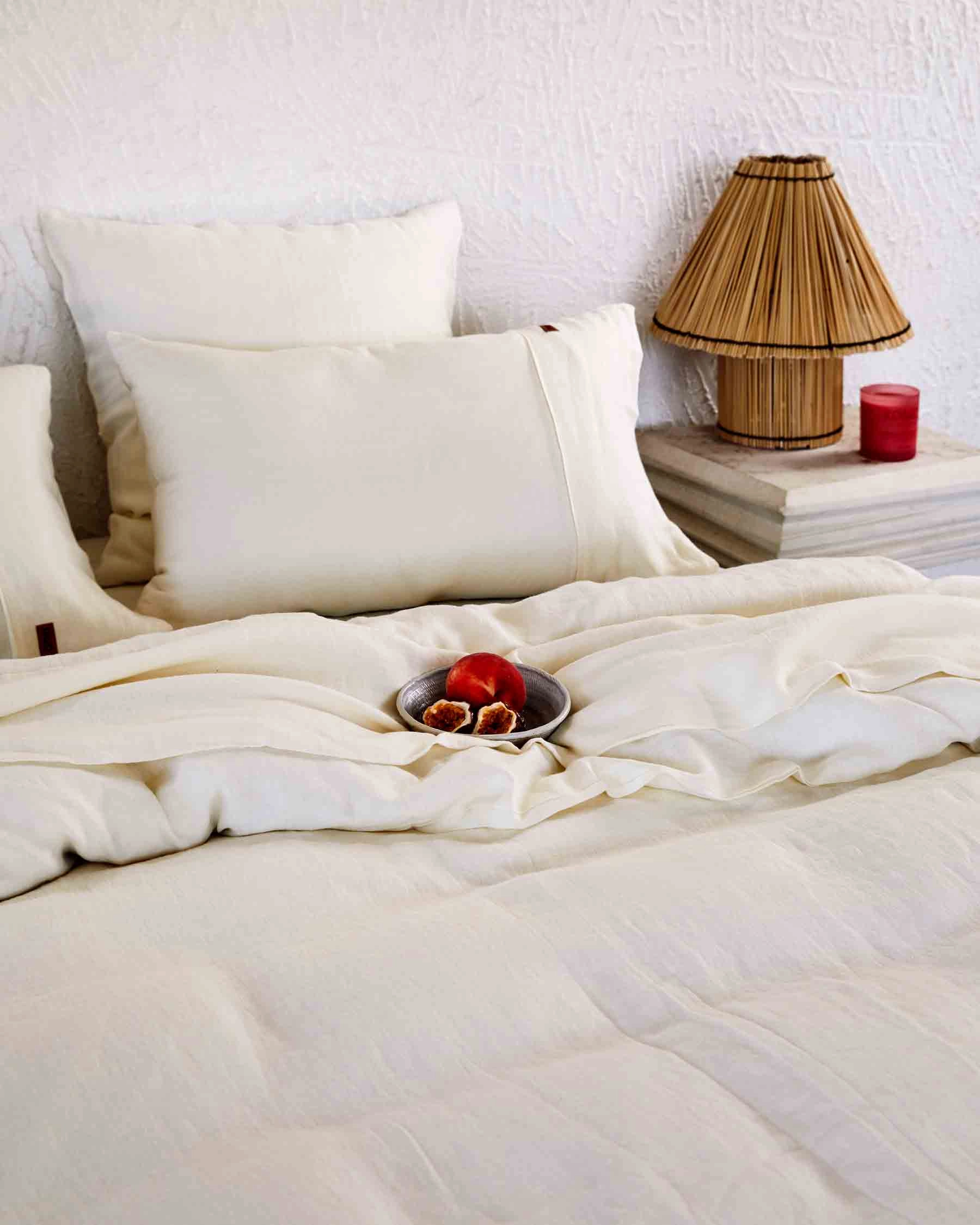 Cloud Dancer Linen Quilt Cover (US)