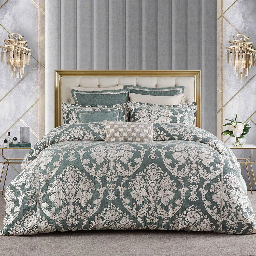 Coronet Sage Square Filled Cushoin By Davinci