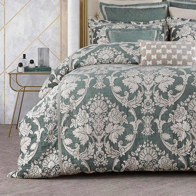Coronet Sage Square Filled Cushoin By Davinci