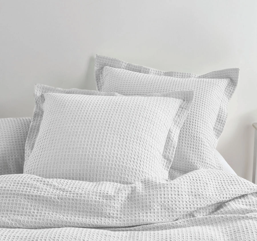Deluxe Waffle Quilt Cover Set Range White