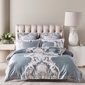 Dionisia Blue Quilt Cover Set by GRACE Linen House