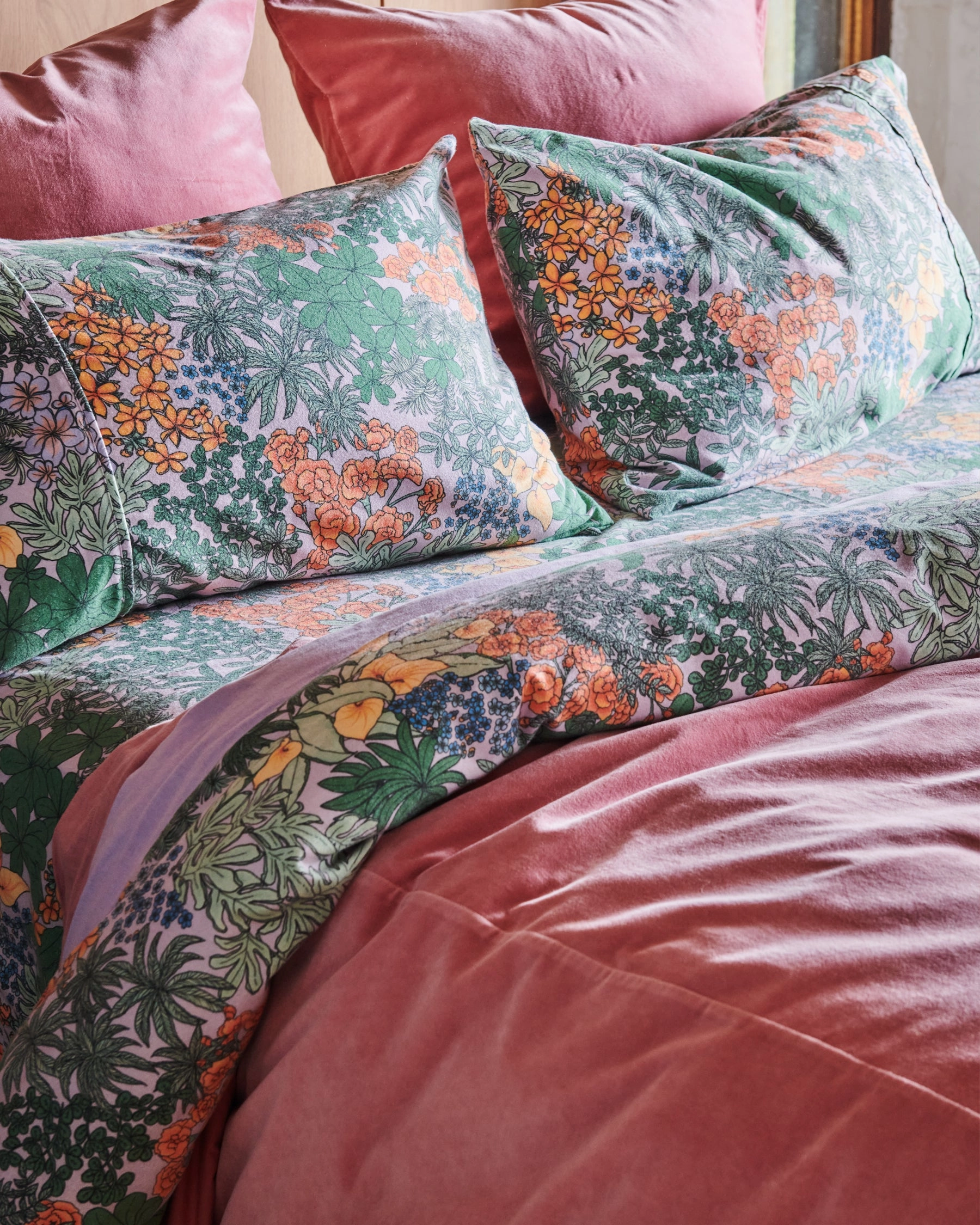 Dusty Rose Velvet Quilt Cover