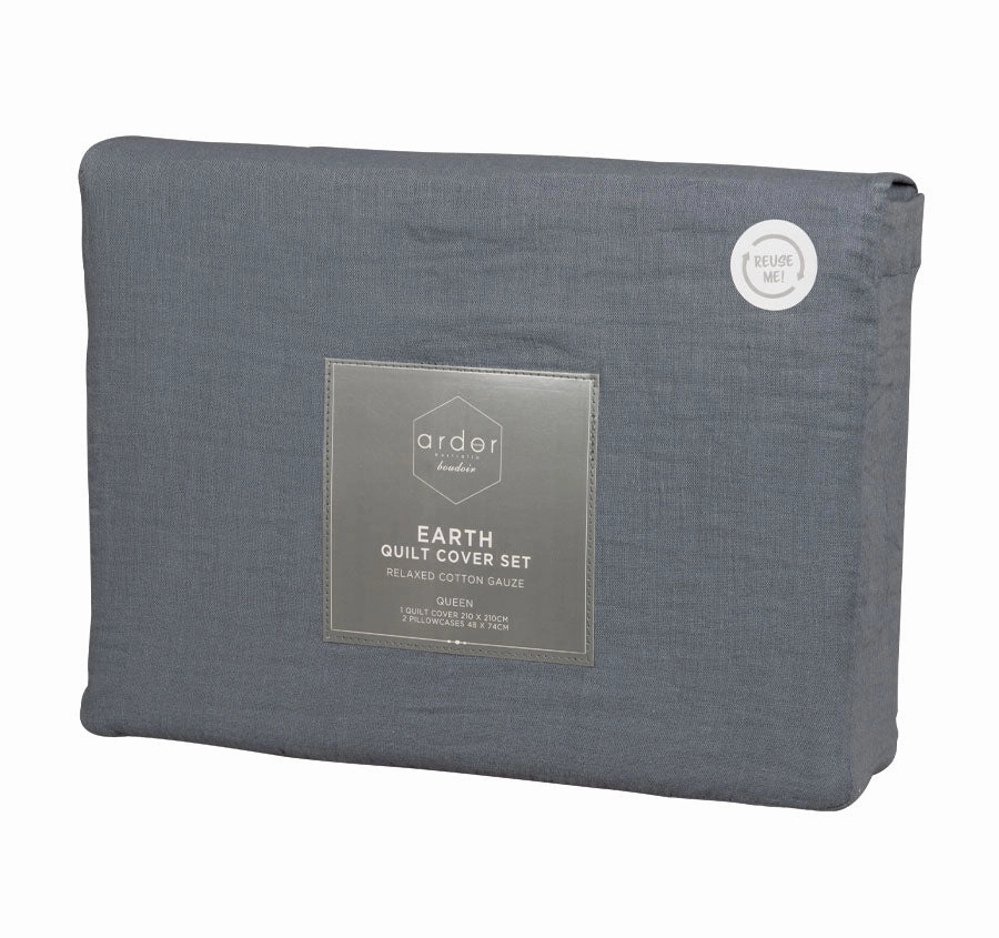 Earth Quilt Cover Set Range Grey