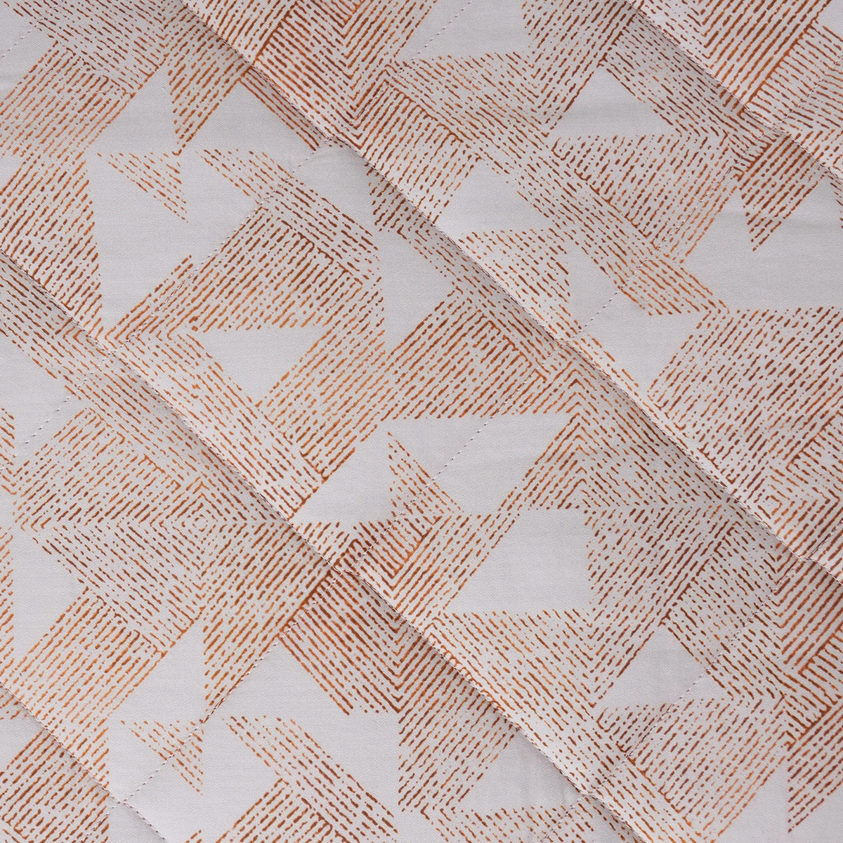 Eclectic Geo Triangle Quilt/Quilted Bed Cover Rust