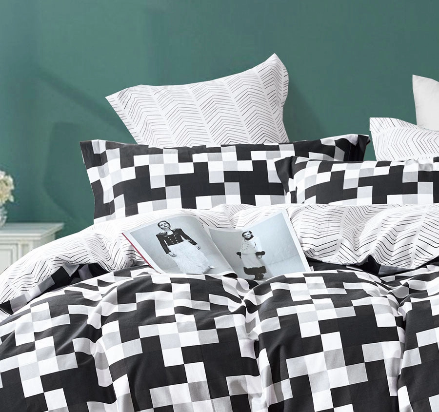 Emerson Quilt Cover Set Range Black