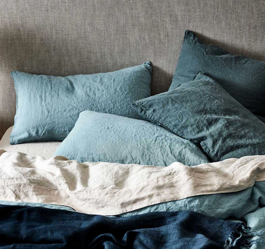 Emile Quilt Cover Range Agean Blue
