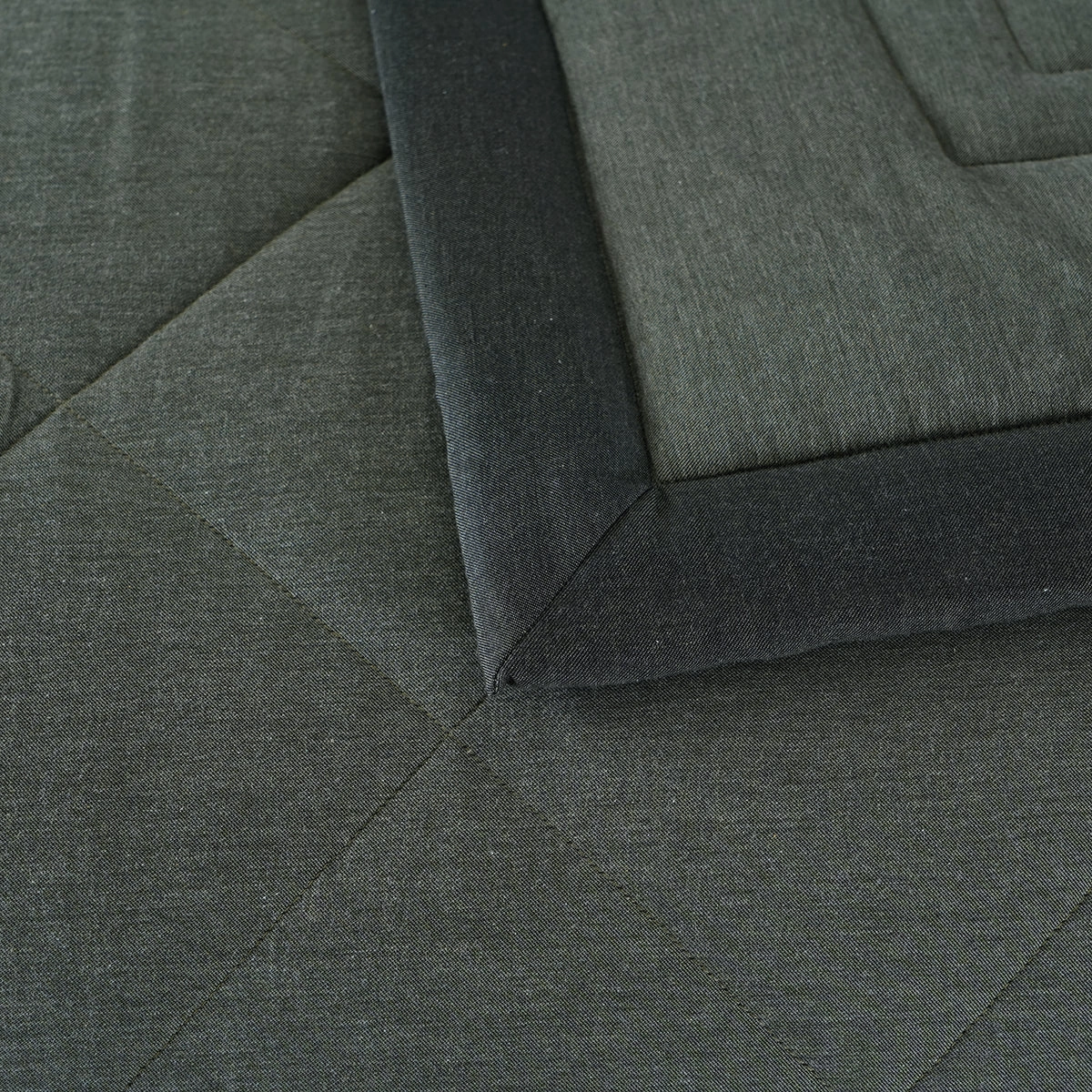 Emmie 100% Natural Cotton Filling Light Weight Winter Quilt Green