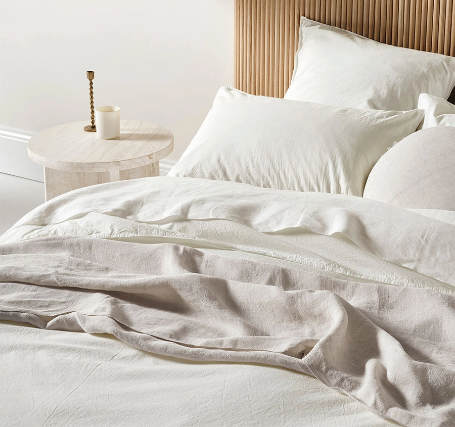 Evie Organic Cotton Quilt Cover Range White