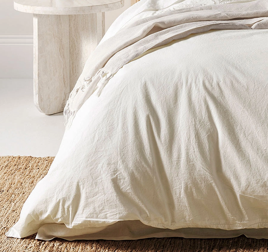 Evie Organic Cotton Quilt Cover Range White