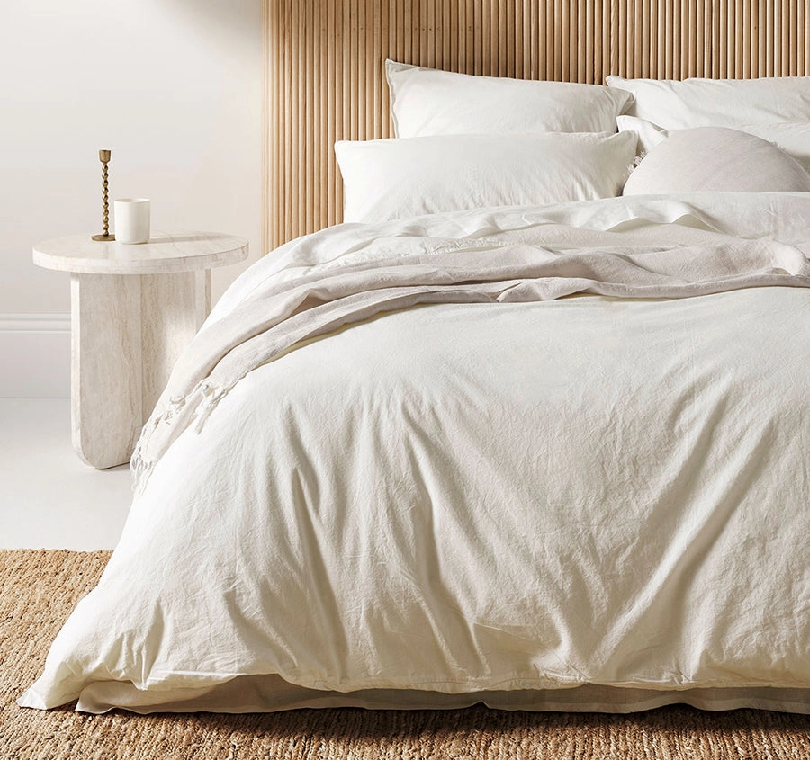 Evie Organic Cotton Quilt Cover Range White