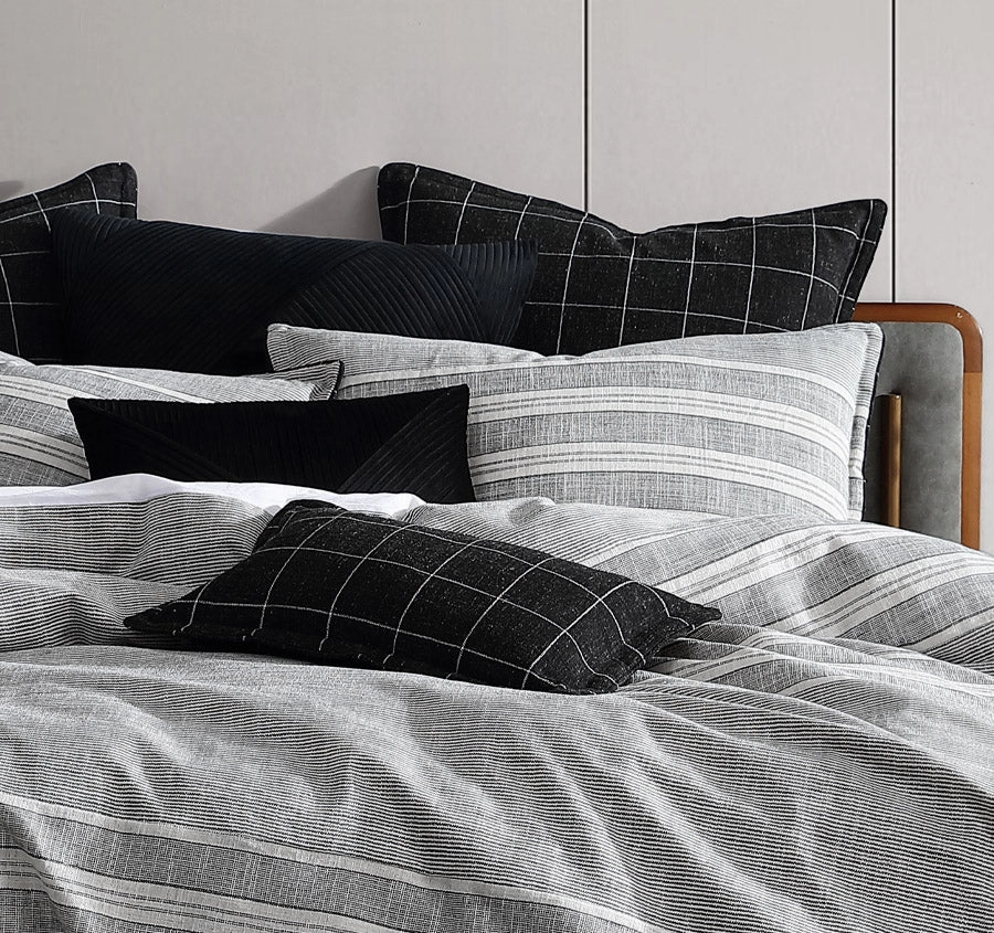 Fitzgerald Quilt Cover Set Range Coal