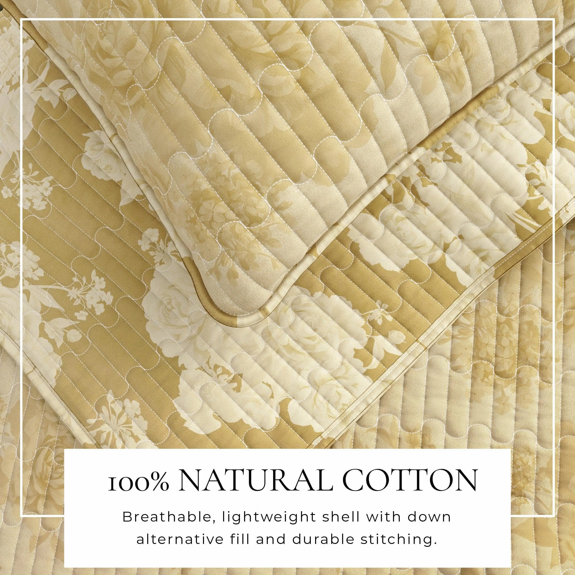Floral Printed Cotton Quilt Set - Corin Collection