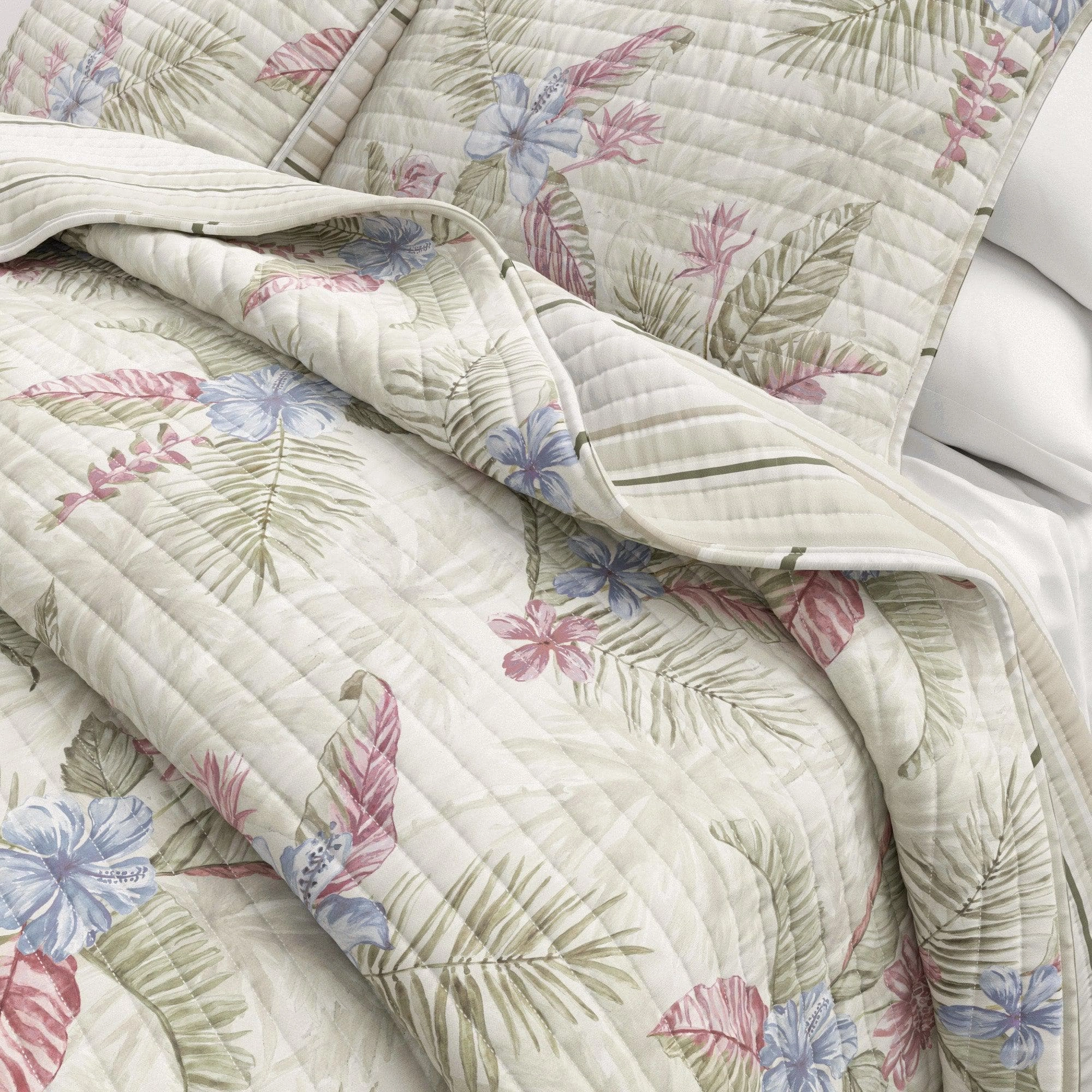 Floral Printed Cotton Quilt Set - Mendocino Collection