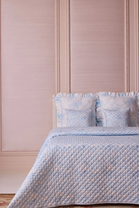 Floral Printed Quilt - WHISPER BLUE